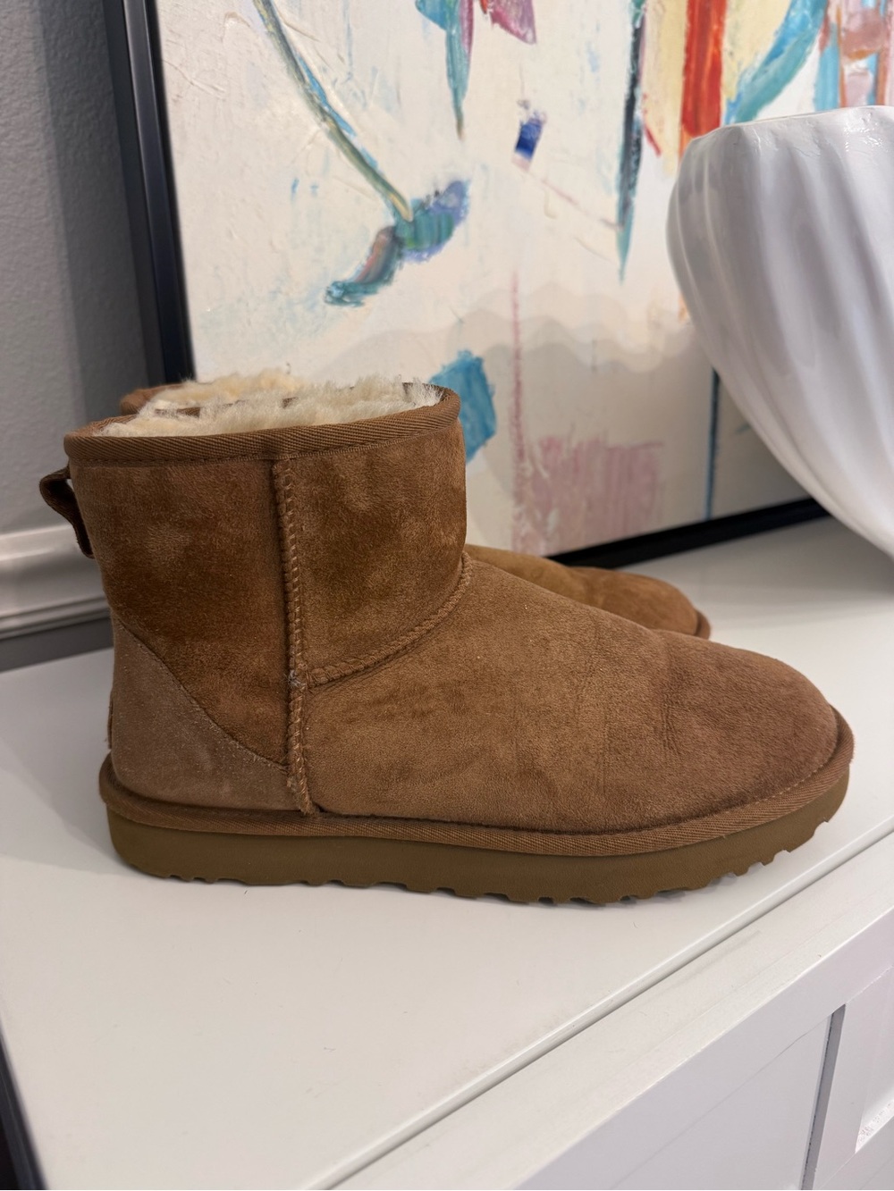 Ugg Classic Mini II Chestnut Suede Shearling-Lined Short Boots - Picture 5 of 9